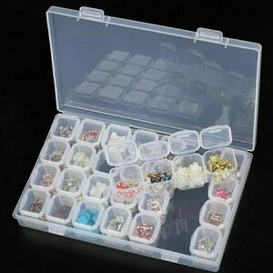 NEW 28 Grid Plastic Adjustable Jewelry Storage Travel Organizer